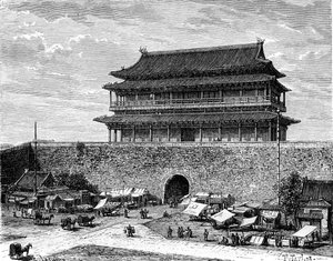Tiananmen Gate, Peking, Kina, 1800-tallet