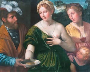 Tre halvfigurer og et barn, Callisto Piazza