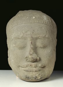 Buddha hoved med lukkede øjne, Angkor af Cambodian School