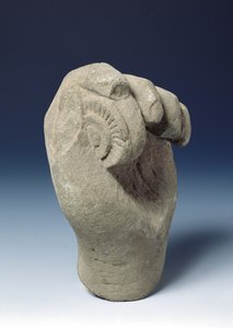 Hånd af en statue, der holder chakraskiven, 800-1431