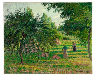 Æbletræer og hømagere i Eragny, 1895 af Camille Jacob Pissarro