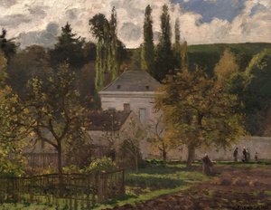 Hus i Eremitagen, Pontoise, 1873 af Camille Jacob Pissarro