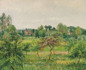 juni, regnvejr, Eragny; Juni, regnvejr, Eragny, 1898 af Camille Jacob Pissarro