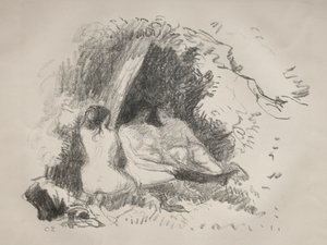 Nøgne kvinder, ca. 1896. af Camille Jacob Pissarro