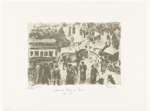 Place du Havre Place du Havre i Paris på Z (titel på objekt) af Camille Jacob Pissarro