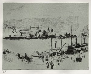 Quai Boieldieu i Rouen, ca. 1896. af Camille Jacob Pissarro