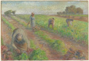 Roehøsten, 1881 (gouache over grafit på linned) af Camille Jacob Pissarro