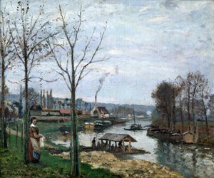 The Laundrette, Port Marly, 1872. af Camille Jacob Pissarro