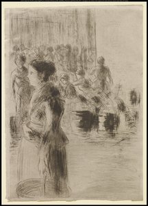 Tjenestepigens markedsføring, 1888 af Camille Jacob Pissarro