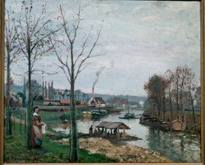 Vaskehuset i Port Marly af Camille Jacob Pissarro