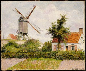 Vindmølle ved Knokke, Belgien, 1894 af Camille Jacob Pissarro