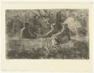 Zondagse rust in het bos Søndagshvile i skoven af Camille Jacob Pissarro