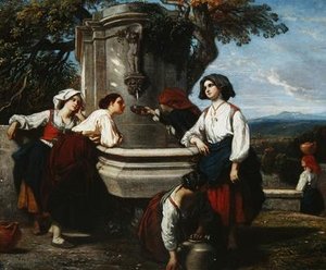 Ossaloise kvinder ved springvandet, ca. 1845