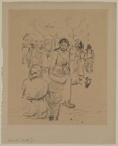 På markedet af Camille Pissarro