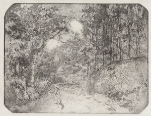 Sti under skoven i Pontoise, 1879. af Camille Pissarro