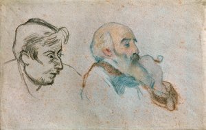 Dobbeltportrætter af Gauguin og Pissarro ... af Camille Pissarro
