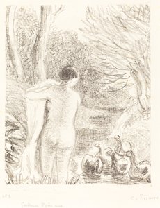 Nøgen gåsepige, ca. 1897. af Camille Pissarro