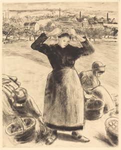Indsamling af kartofler Kartoffelhøst, 1886. af Camille Pissarro