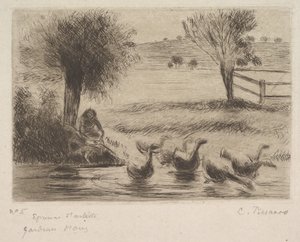 Gåsepige, 1888. af Camille Jacob Pissarro
