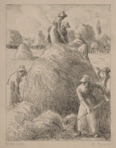 Haymakers of Eragny, ca. 1896 (litografi) af Camille Pissarro