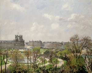 Tuileries Have, Forårsmorgen; Tuileriehaven, morgen, forår, 1900 af Camille Jacob Pissarro