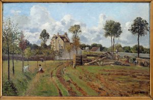 Landskab. Udsigt over Louveciennes. Maleri af Camille Pissarro (1830-1903) 1872 søn. 0,51x0,81 m Paris, musee d