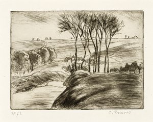 Landskab ved Osny af Camille Jacob Pissarro