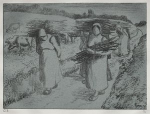 Bønder, der bærer Fagots af Camille Pissarro