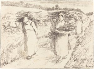 Bønders bærestokke Bøndernes bærestokke, 1896. af Camille Pissarro