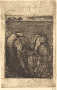 Bønder på en Bønnemark af Camille Pissarro