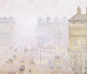 Place du Theatre Francais: Tågeeffekt af Camille Jacob Pissarro