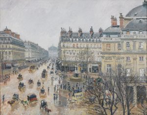 French Theatre Square, Paris: Regn af Camille Jacob Pissarro