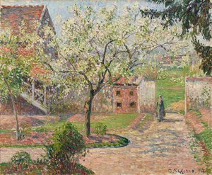 Blommetræer i blomst, Éragny. Malerens Hjem, 1894.