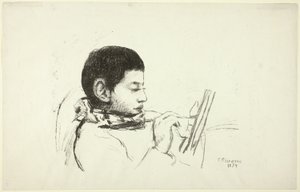Portræt: Lucien Pissarro af Camille Pissarro