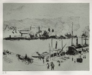 Quai Boieldieu i Rouen af Camille Pissarro
