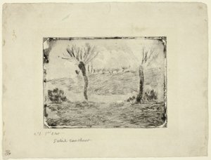 Solnedgang af Camille Pissarro