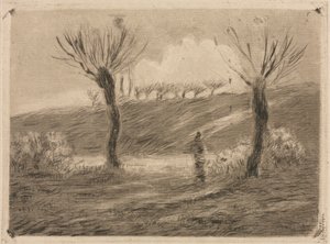 Solen går ned af Camille Pissarro