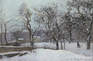 Sne ved Louveciennes af Camille Pissarro