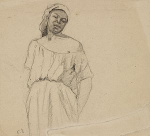 Studie af en neger, c1860 af Camille Pissarro