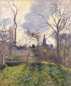 Klokketårnet i Bazincourt af Camille Pissarro