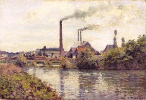Fabrikken i Pontoise af Camille Pissarro