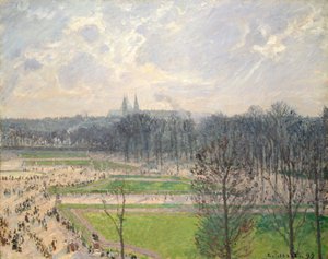 Tuileriernes have en vintereftermiddag af Camille Jacob Pissarro