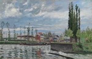 Slusen ved Pontoise af Camille Pissarro
