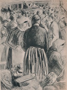 Markedet i Pontoise, 1895, 1946 af Camille Jacob Pissarro