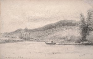 The Marne River at Varenne-Saint-Hilaire, 1863-65dani af Camille Jacob Pissarro