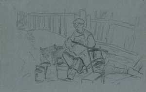 Tøj med hans værktøj af Camille Pissarro