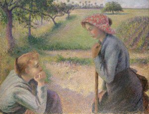 To unge bondekvinder af Camille Jacob Pissarro
