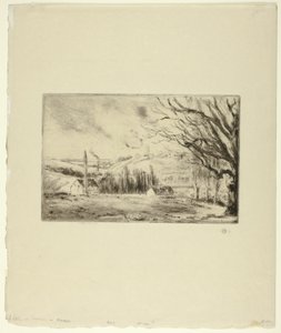 Udsigt over Pontoise af Camille Pissarro
