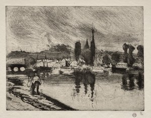 Udsigt over Rouen af Camille Pissarro