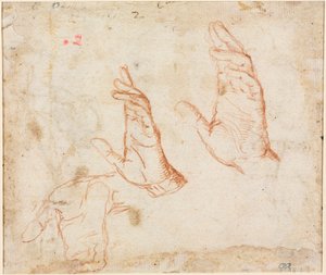 Study of Hands verso, ca. 1590. af Camillo Procaccini